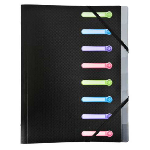 Picture of EXAC A4 OPAK FILE BOX BLACK WITH 8 TABS